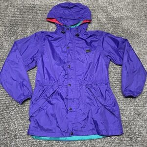 Vintage REI Jacket Womens 12-13 Purple Thaw Nylon Hooded Parka Made USA 90s